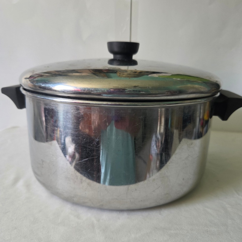 Revere Ware 6 Quart Stainless Steel Stockpot with Lid 2016 Tri-Ply Bottom Korea
